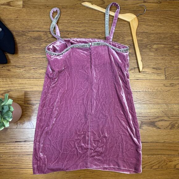 Reformation Pia Velvet Dress in Sugar Plum Pink - Picture 6 of 12